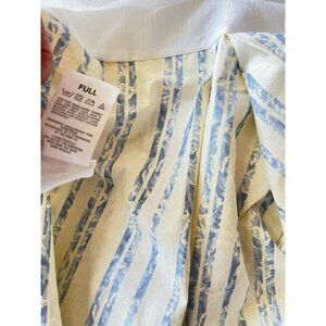 VTG JESSICA McCLINTOCK Dust Ruffle FULL Size Blue Stripe 53"W X 76"L Made in USA